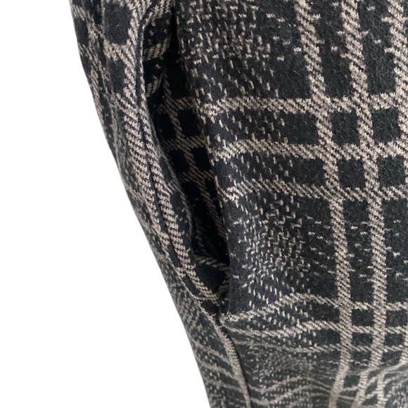 Mine A Black Brown Long-sleeved Tweed Plaid Cotton Blend Maxi Dress US 4 - Picture 6 of 9